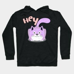 Cat Says Hey Girly Cat Lady Cat lover Hoodie